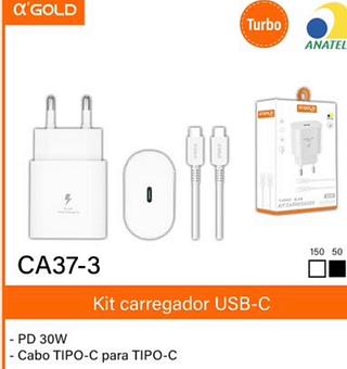 CARREGADOR TYPEC/TYPEC 30W