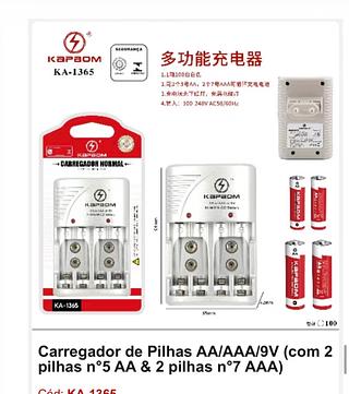 Carregador de pilha com pilha
